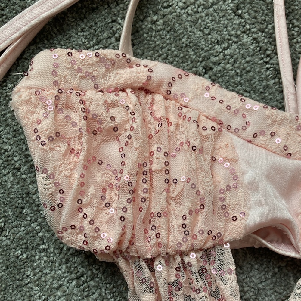 Kelle Laced Dance Costume w/ Sequin in Pink - Picture 9 of 14